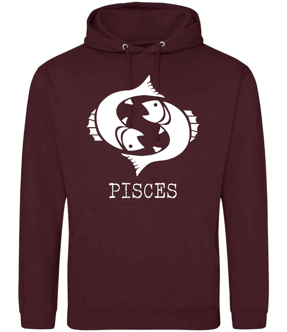 Pisces hoodie in burgundy