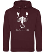 Scorpio hoodie in burgundy