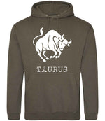 Taurus hoodie in olive green