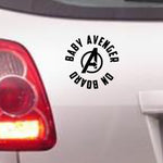 Baby Avenger on Board bumper sticker in standard