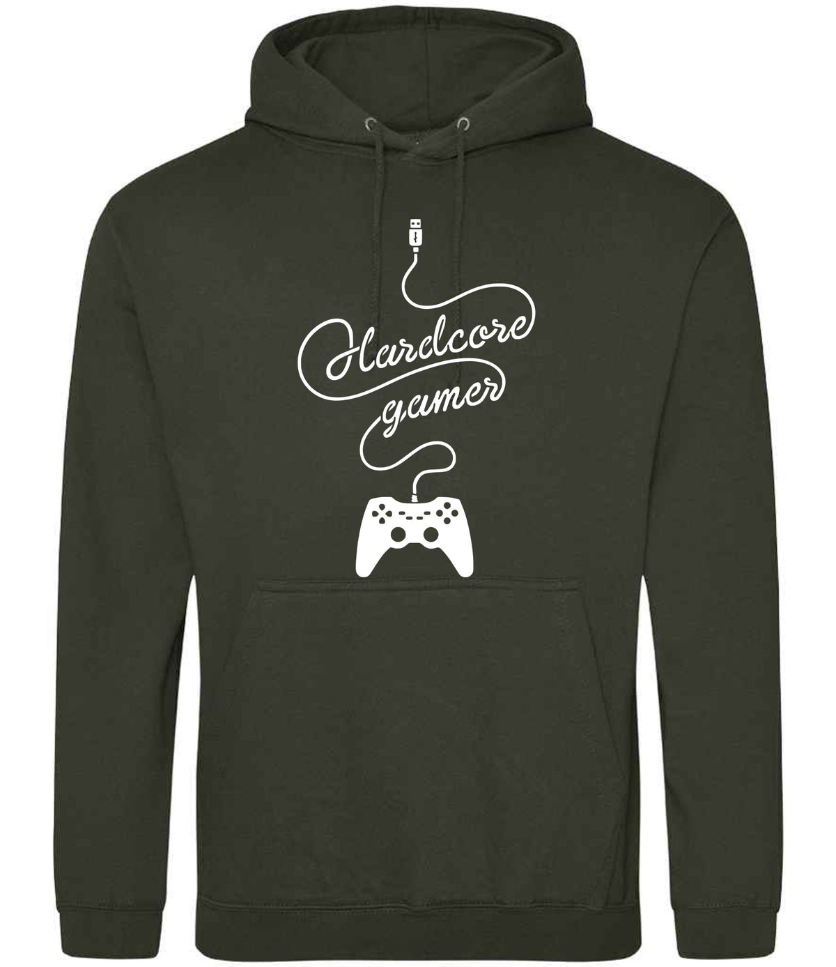 Hardcore Gamer hoodie in combat green