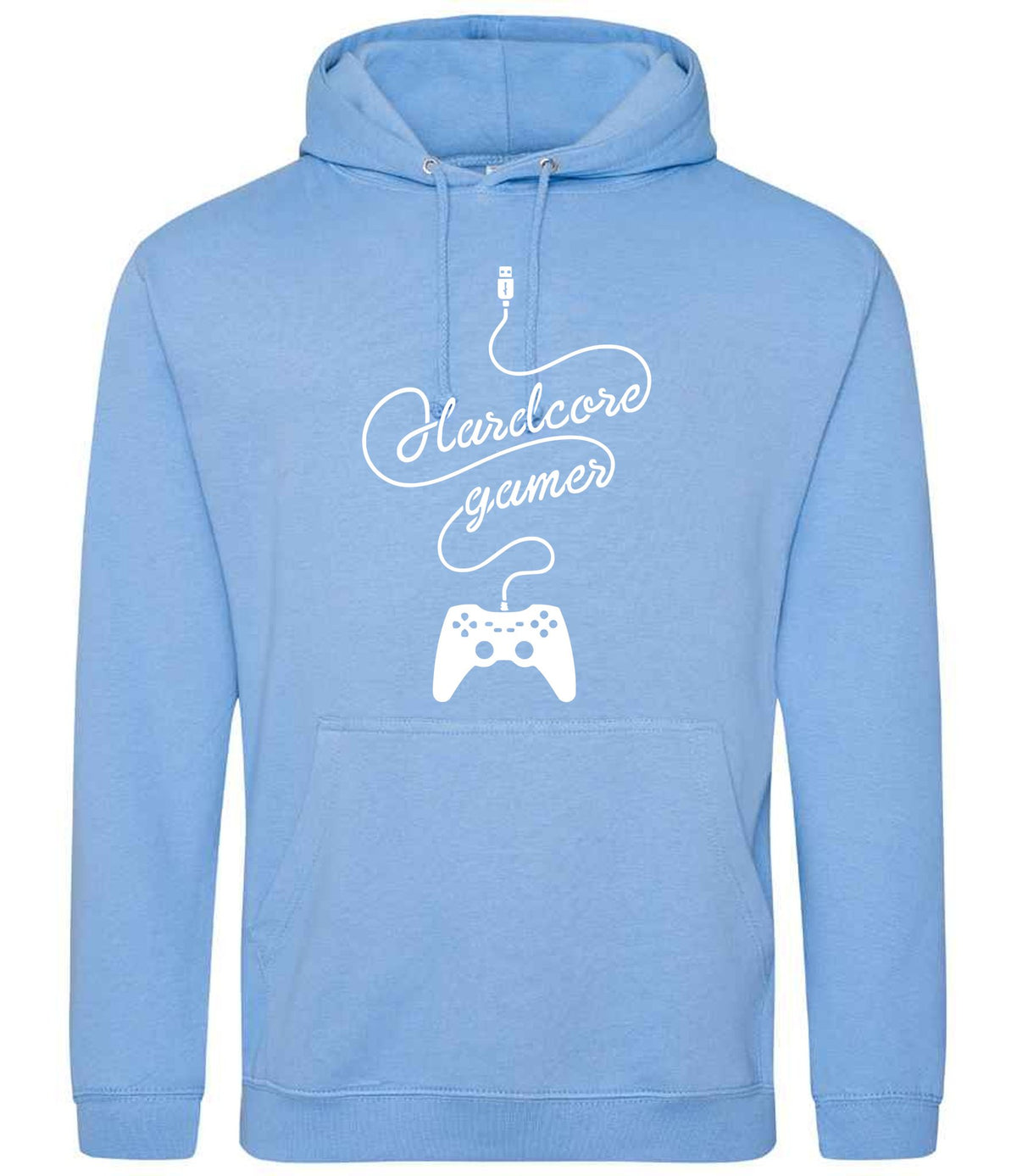 Hardcore Gamer hoodie in cornflower blue