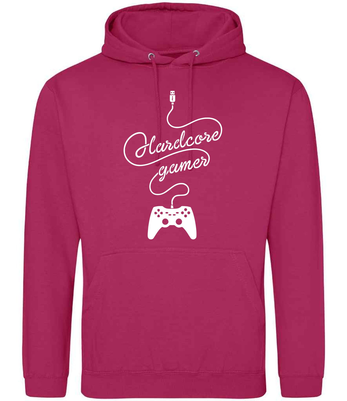 Hardcore Gamer hoodie in hot pink
