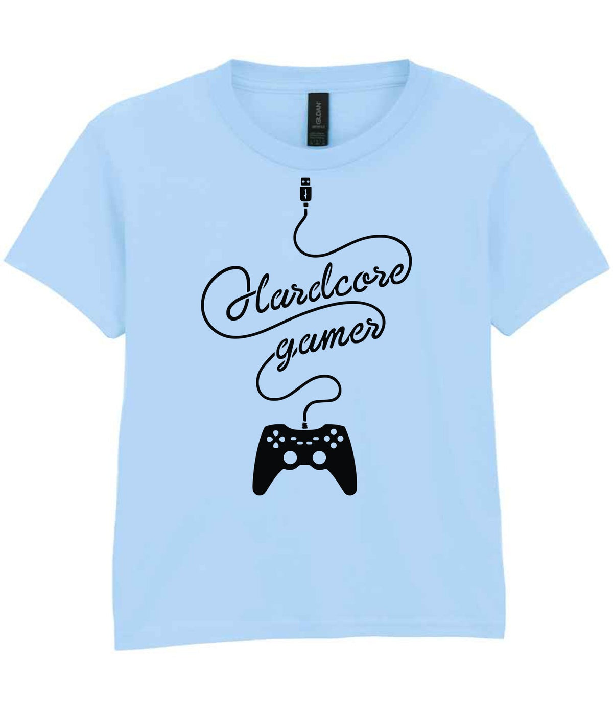 Hardcore Gamer t-shirt in light blue