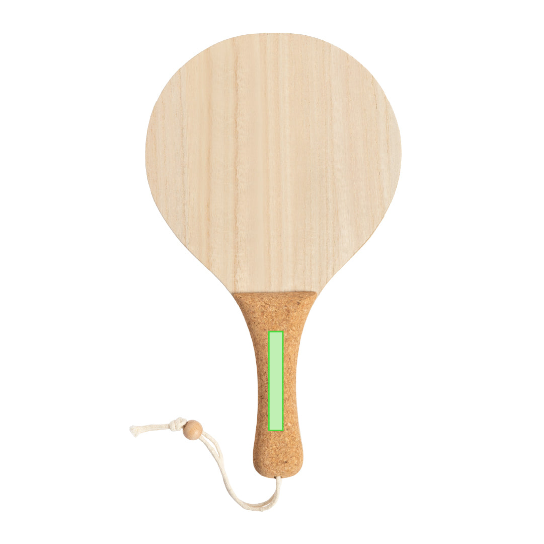 Bubbak Beach Rackets – Natural Wooden Paddle Set with Cork Handles