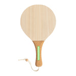 Bubbak Beach Rackets – Natural Wooden Paddle Set with Cork Handles
