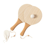Bubbak Beach Rackets – Natural Wooden Paddle Set with Cork Handles