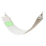 Niobex Hammock – Durable Canvas Hammock with Natural Wood Stands