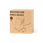 Bloxem Multifunctional Pen Holder – Bamboo Wireless Charger & USB Hub