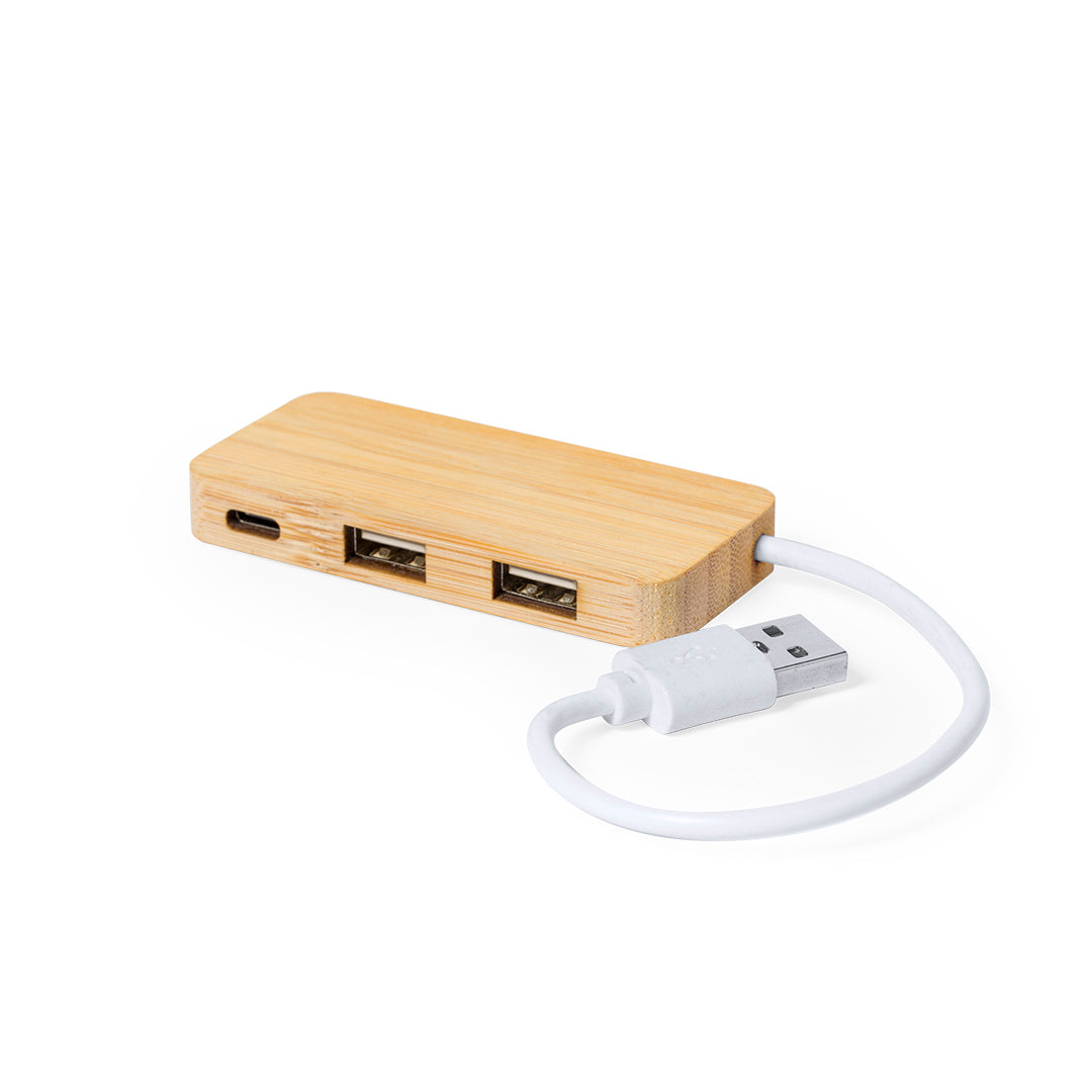 Norman Bamboo USB Hub - Sustainable Office Accessory