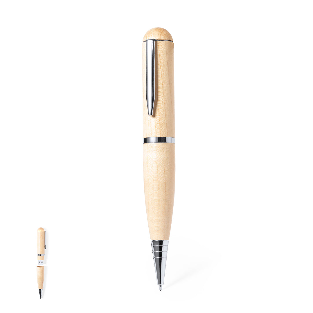 Kornon 16GB Wooden USB Ball Pen – Sustainable and Practical Promotional Gift