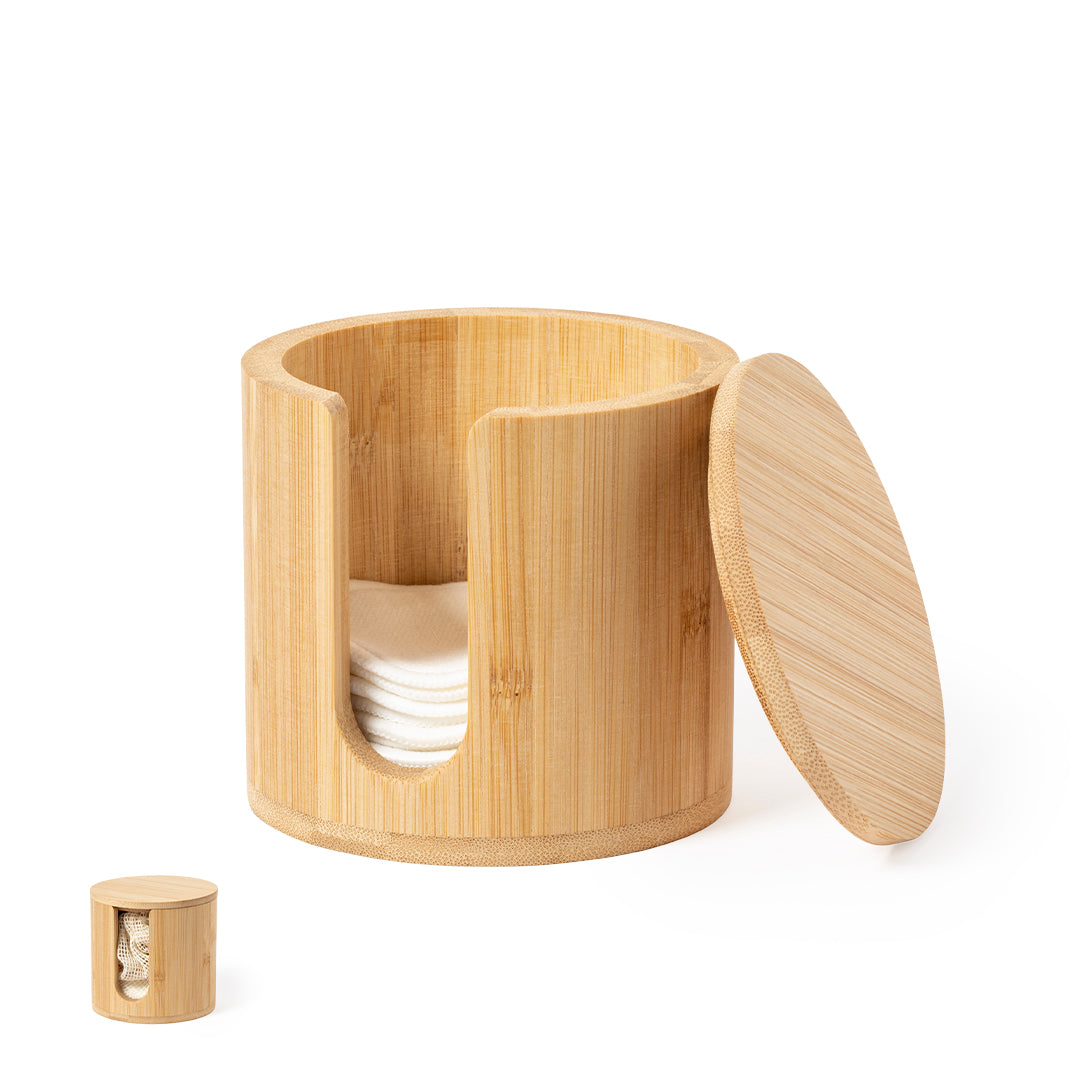 Kiam Bamboo Make Up Remover Disc Dispenser – Eco-Friendly and Reusable