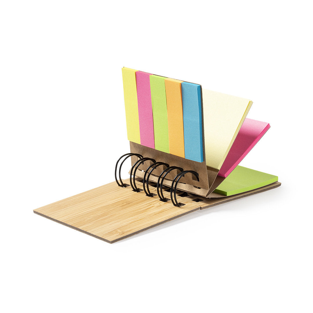 Feros Ringed Notebook – Sustainable Bamboo Cover Notebook with Sticky Notes