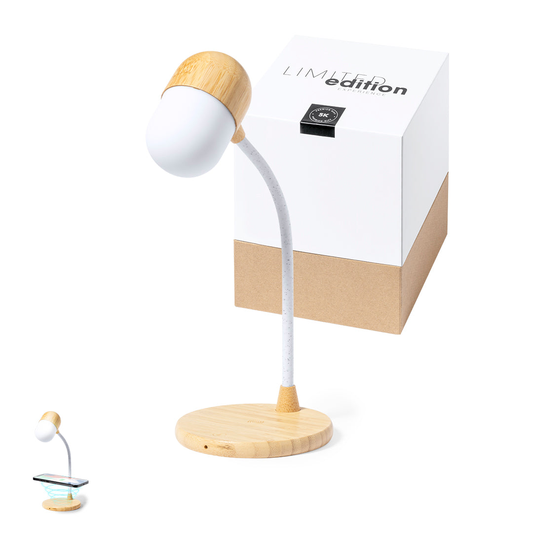 Lars Multifunction Lamp Limited Edition – Sustainable Bamboo Design with Wireless Charger and Bluetooth Speaker