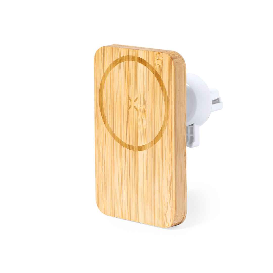 Gonzo Bamboo Wireless Car Charger – Sustainable Smartphone Holder with 15W Wireless Charging