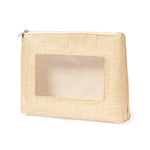 Flumit Beauty Bag – Natural Tone Polyester with Transparent EVA Window