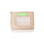 Flumit Beauty Bag – Natural Tone Polyester with Transparent EVA Window