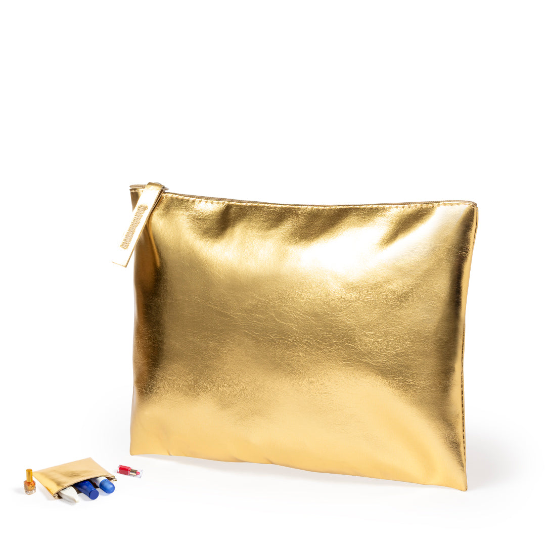 Darak PU Leather Beauty Bag – Stylish and Practical Metallic Finish Bags