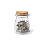 Forsen Clip Holder - Vintage Glass Clip Holder with Cork Lid