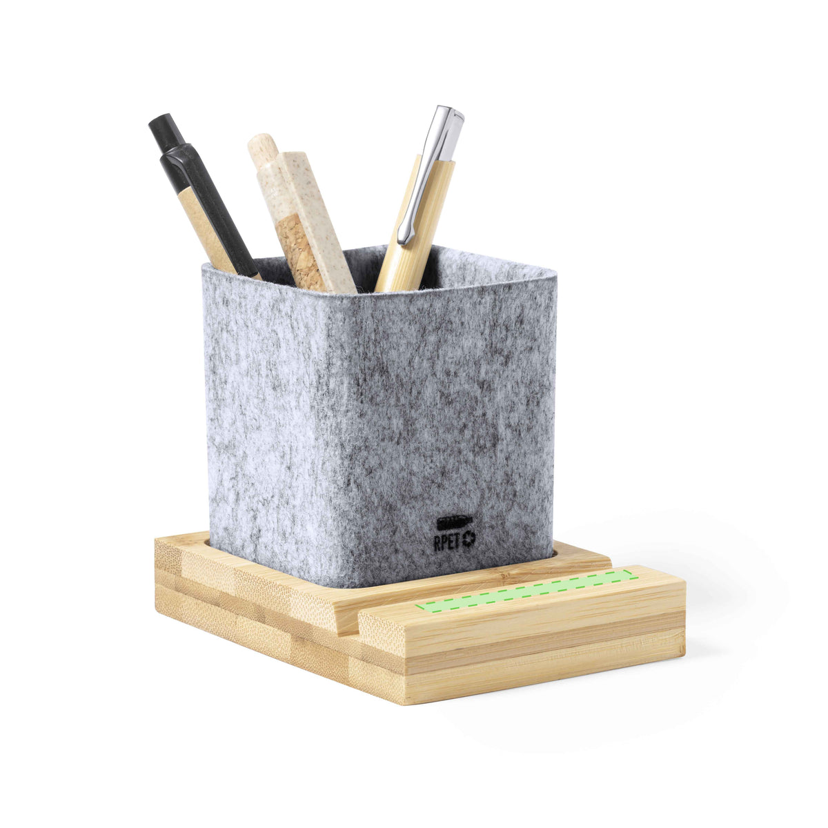 Firdex Pen Holder – Sustainable Felt RPET and Bamboo Desk Accessory