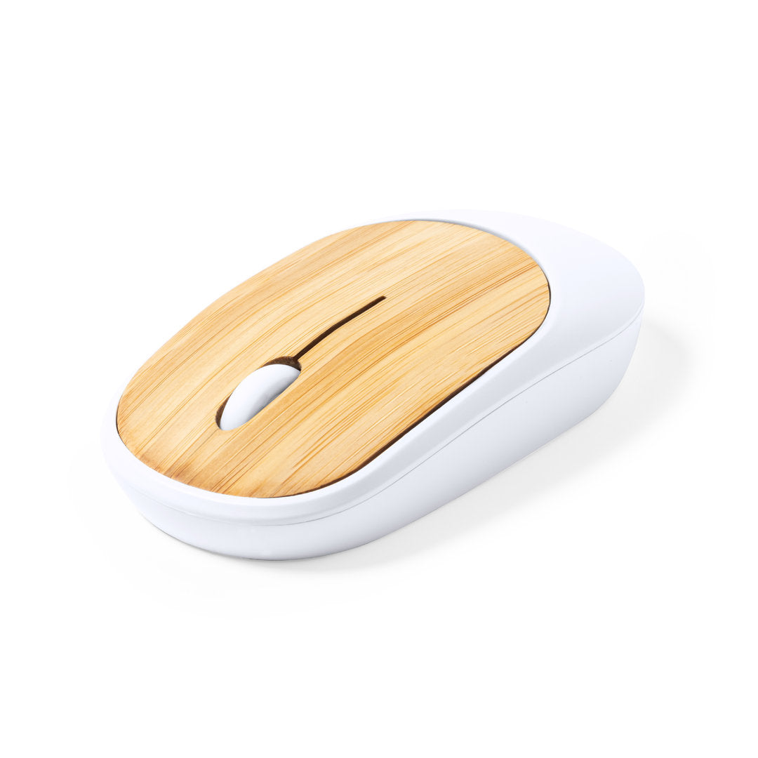 Diguan Wireless Optical Mouse with Bamboo Surface - Sustainable Tech Accessory
