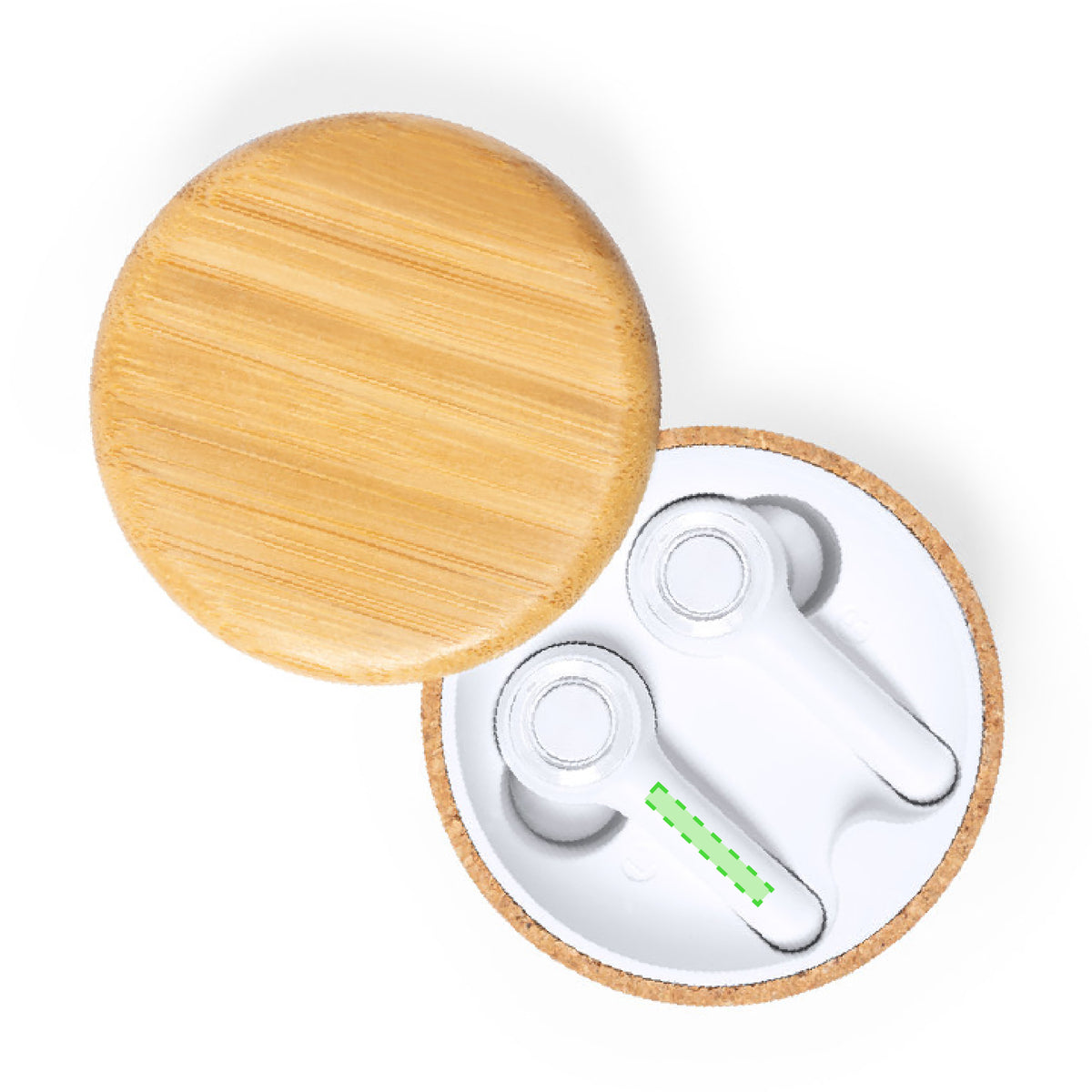 Grigal Bluetooth Earphones with Cork Charging Base – Sustainable Tech Accessory