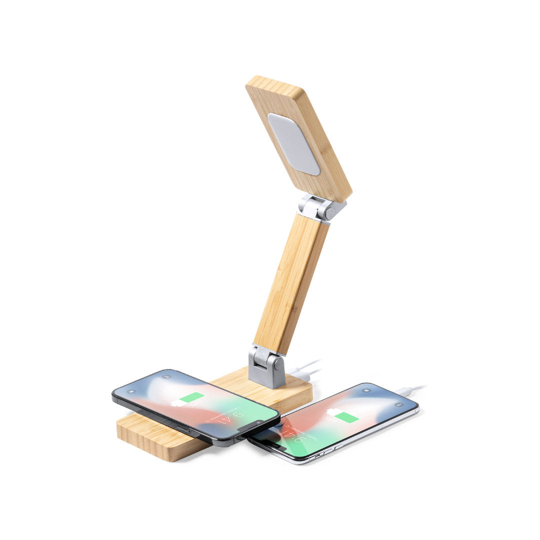 Edres Multifunction Clock with Wireless Charger – Sustainable Bamboo Design