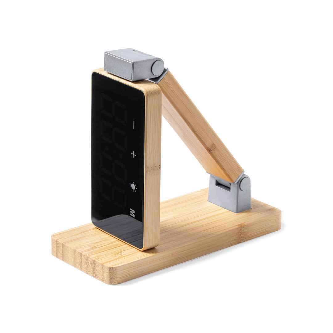 Edres Multifunction Clock with Wireless Charger – Sustainable Bamboo Design