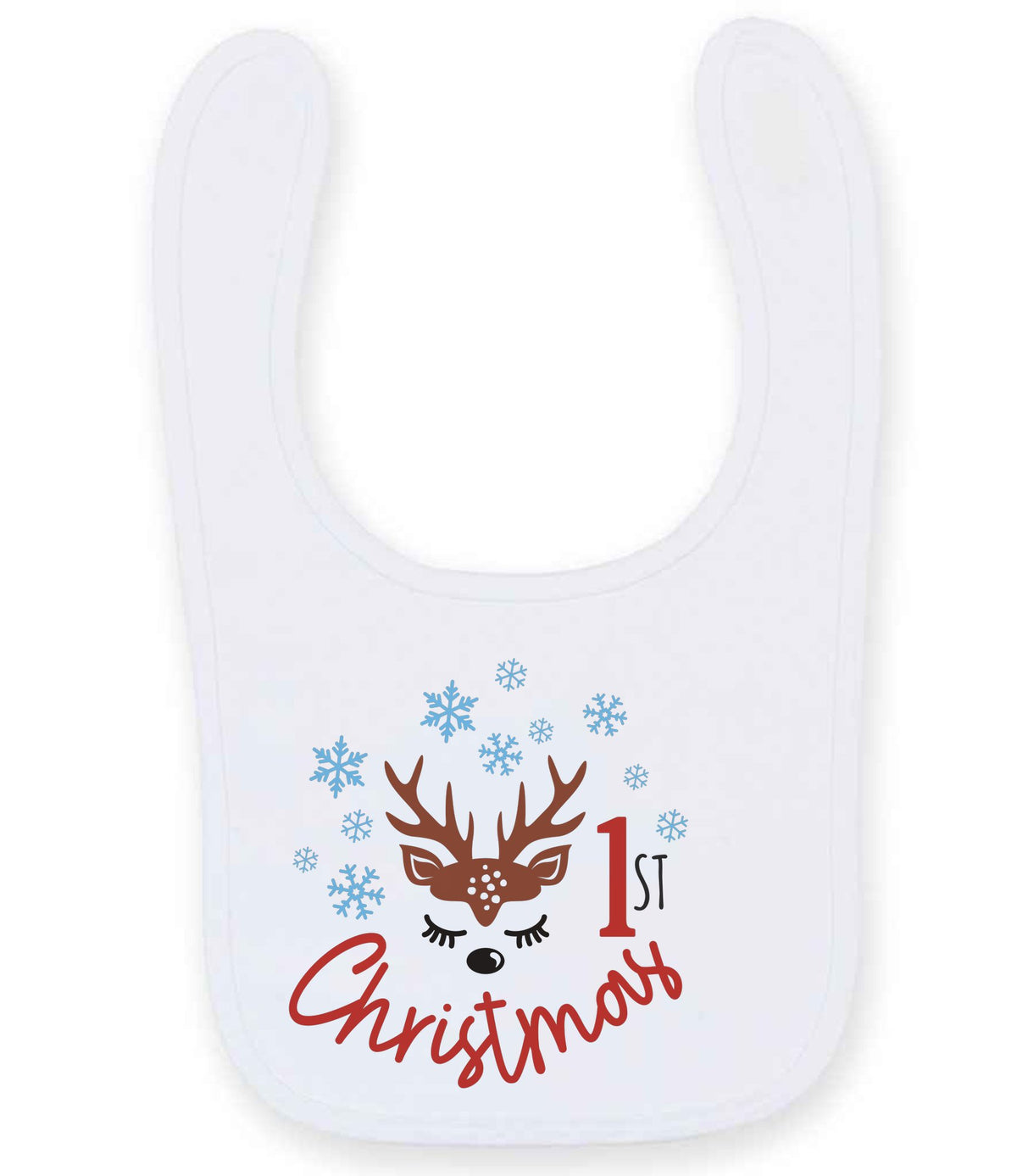 1st Christmas larkwood baby/toddler bib in white