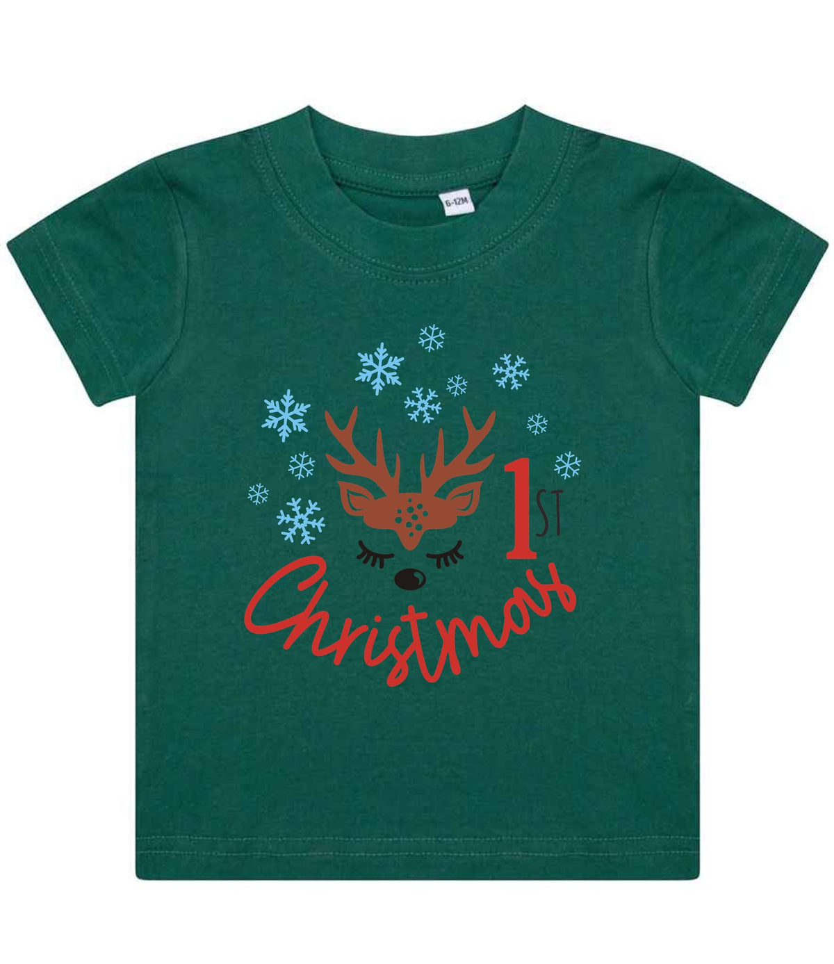 1st Christmas t-shirt in bottle green
