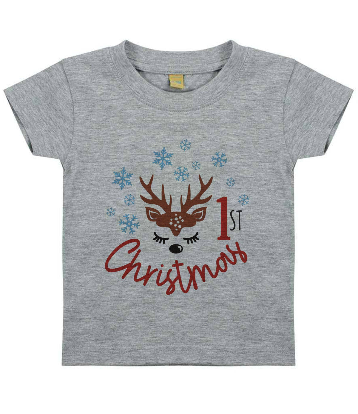 1st Christmas t-shirt in heather grey