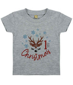 1st Christmas t-shirt in heather grey