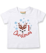 1st Christmas t-shirt in white