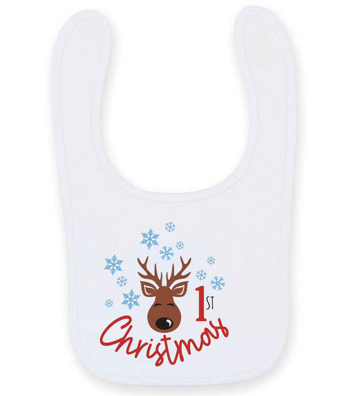 1st Christmas larkwood baby/toddler bib in white