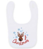 1st Christmas larkwood baby/toddler bib in white