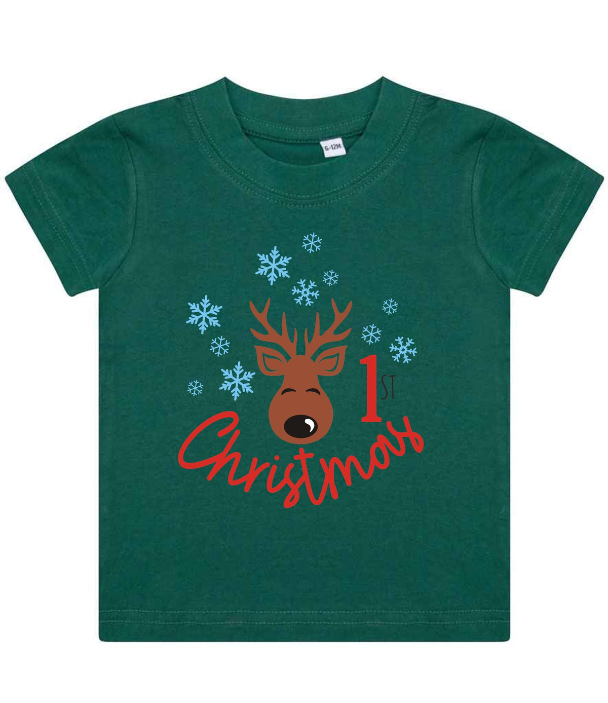1st Christmas t-shirt in bottle green