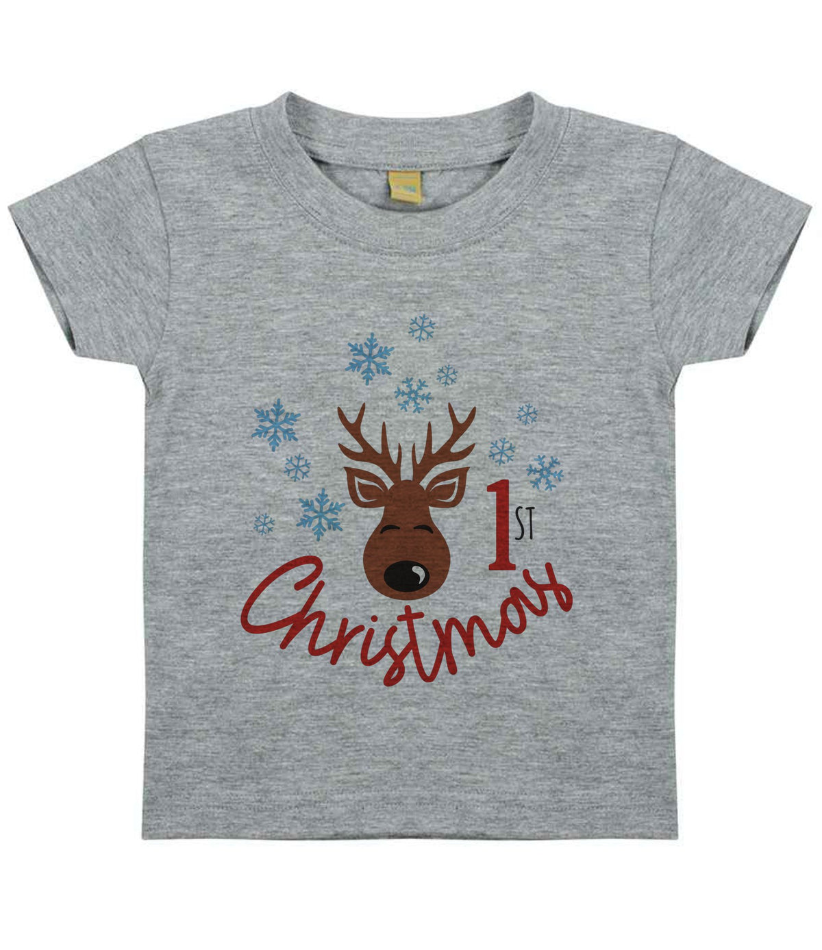 1st Christmas t-shirt in heather grey