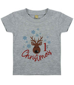 1st Christmas t-shirt in heather grey