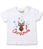 1st Christmas t-shirt in white