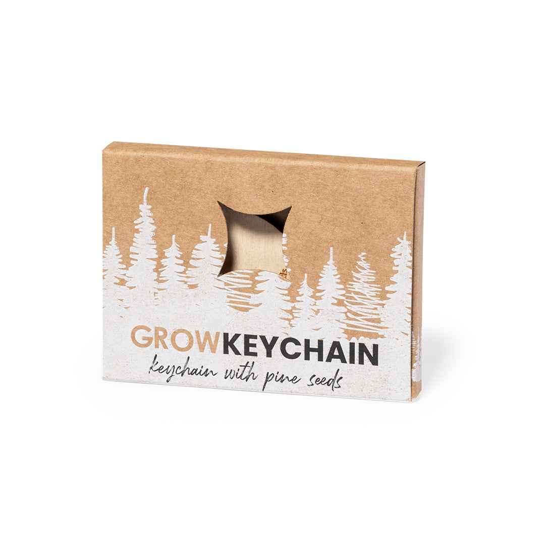 Krusty Wooden Keyring with Pine Seeds – Sustainable Promotional Gift