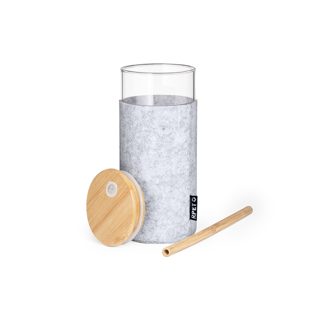 Zilber Sustainable Glass Cup - Eco-Friendly 450ml Reusable Mug