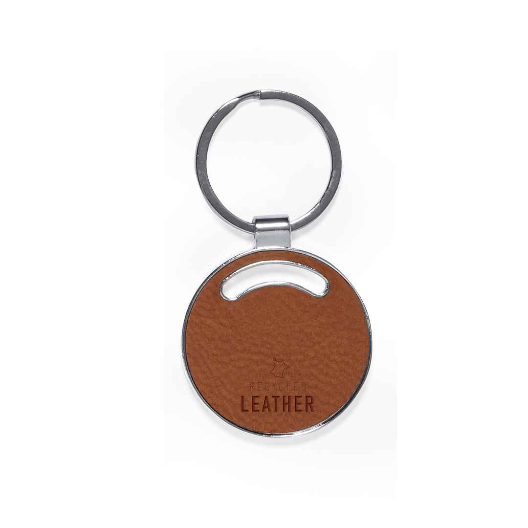 Fostel Recycled Leather Keyring – Eco-Friendly Promotional Gift