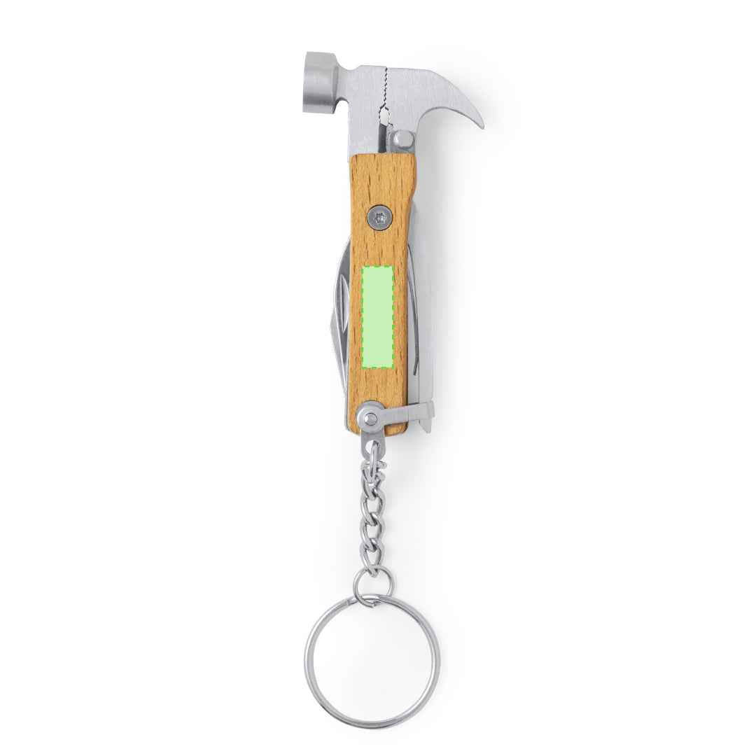 Meniok Multi-Tool Key Ring – Durable Stainless Steel and Wood Multi-Function Tool