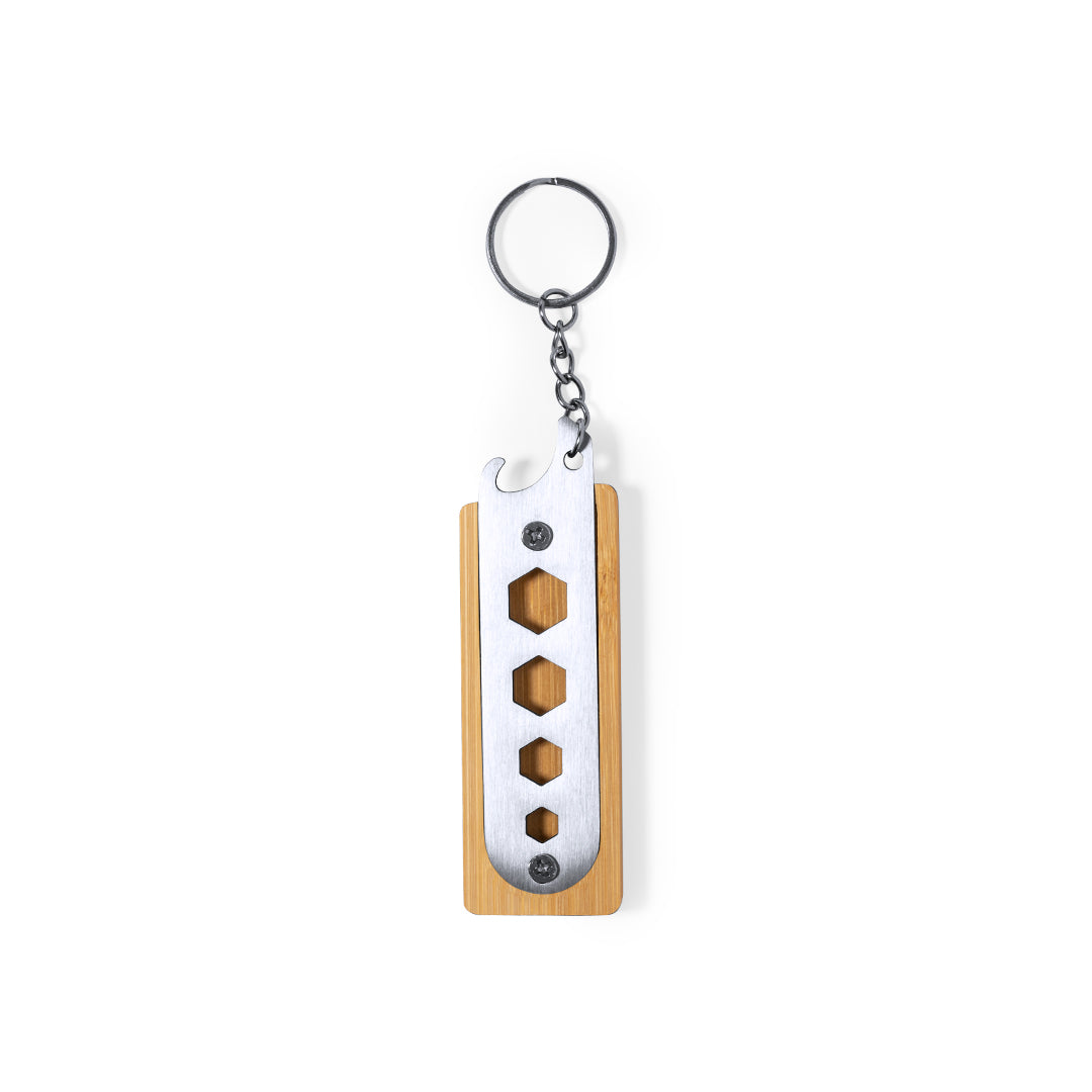 Balmy Multi-Tool Key Ring – Durable Stainless Steel & Bamboo