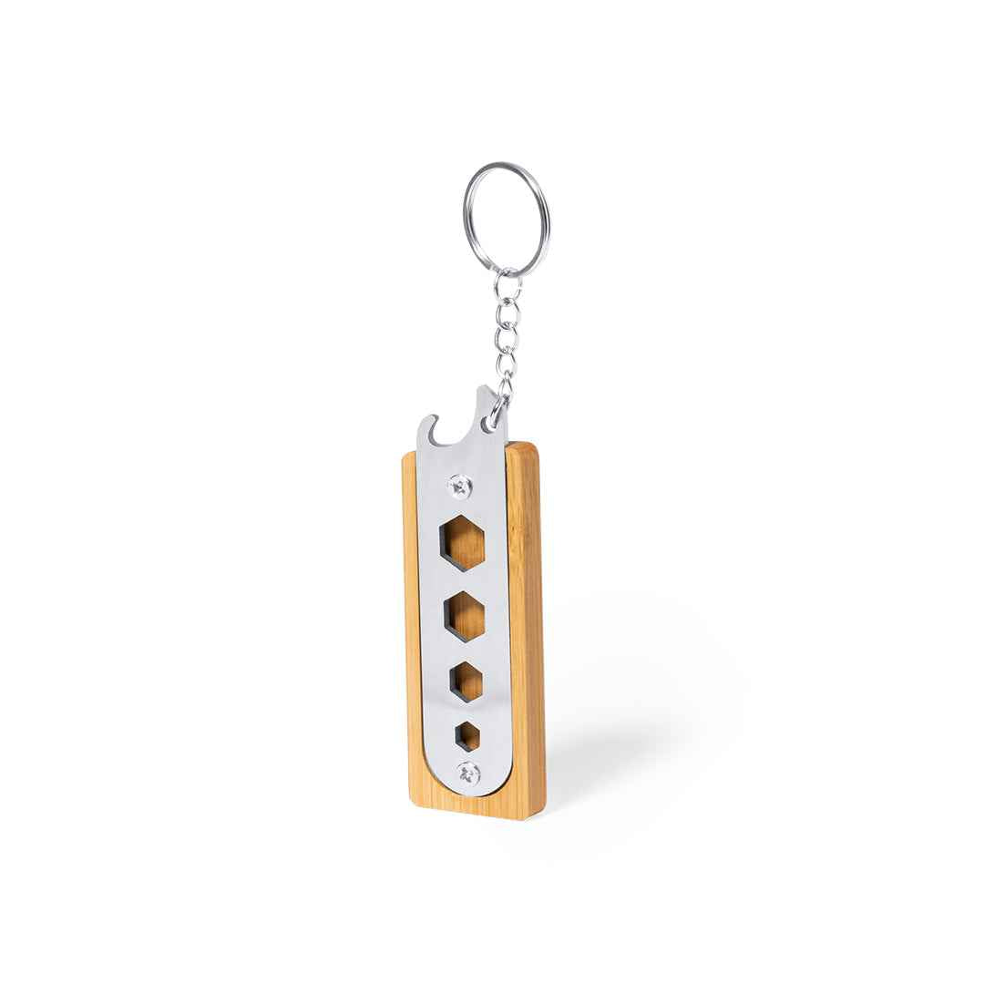 Balmy Multi-Tool Key Ring – Durable Stainless Steel & Bamboo