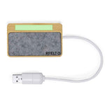 Barney Bamboo USB Hub with RPET Felt – Sustainable Tech Accessory