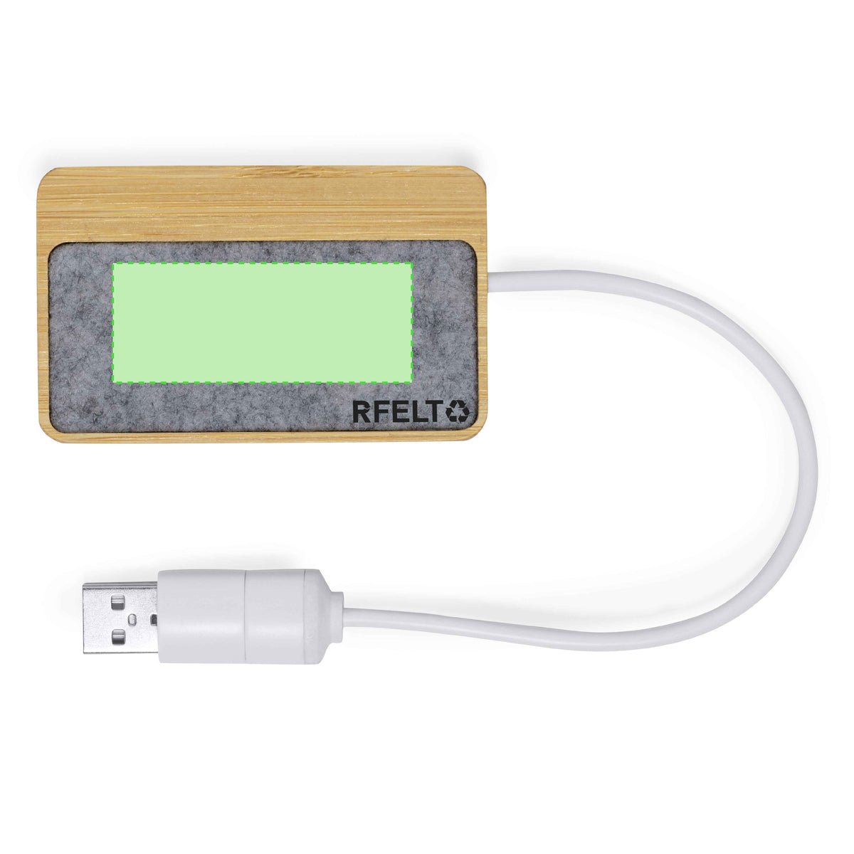 Barney Bamboo USB Hub with RPET Felt – Sustainable Tech Accessory