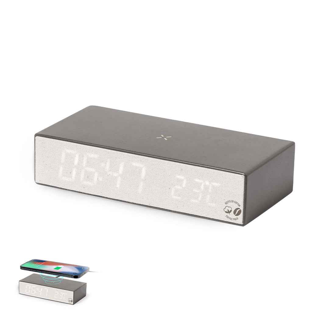Barret Wireless Charger Clock - Sustainable Multifunctional Desk Accessory