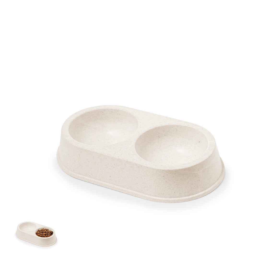 Tremony Pet Bowl – Durable Bamboo Fibre Double Compartment Bowl