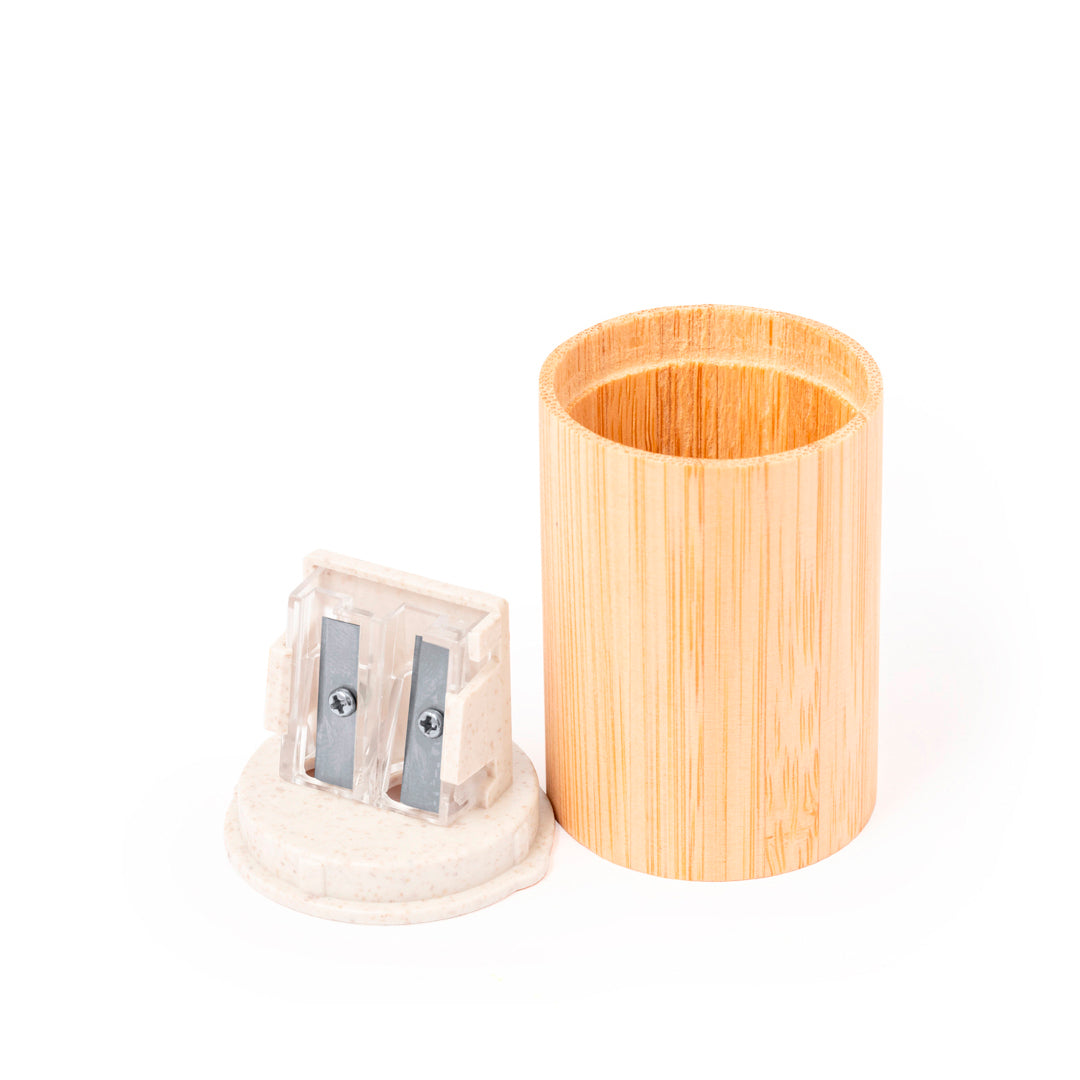 Dilaver Pencil Sharpener – Eco-Friendly Bamboo and Wheat Straw Design